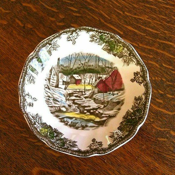 Johnson Brothers Tea Saucer Tableware Ice House Size 5 5/8" Friendly Village Set - Picture 9 of 16